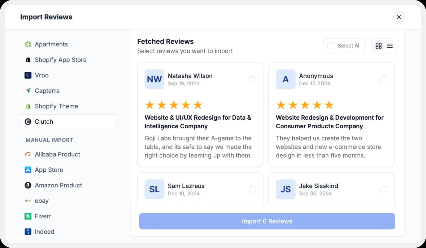 Go to pages to create a Wall of Love