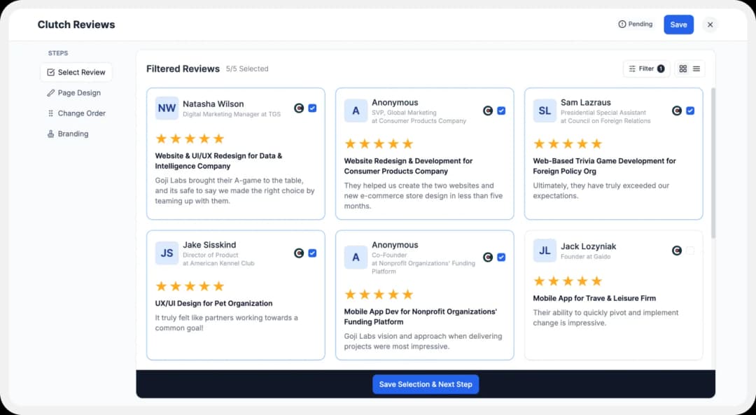 Select Clutch Review to import