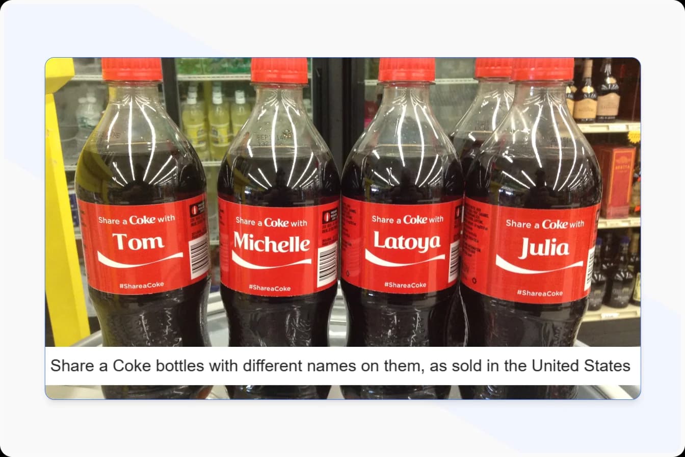 Coca Cola Share a Coke Campaign Encouraging User Participation