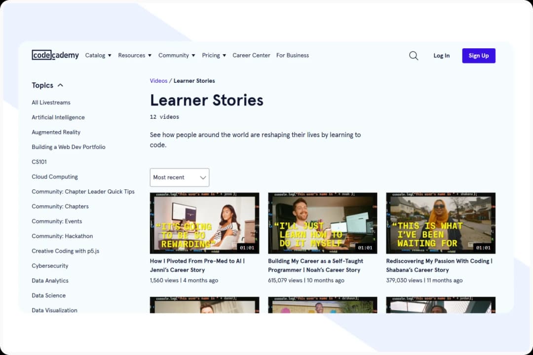 Codecademy shares student success stories