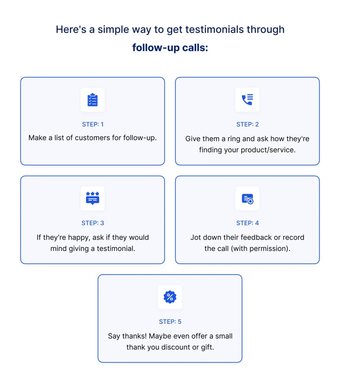 How to get testimonials through follow-up calls
