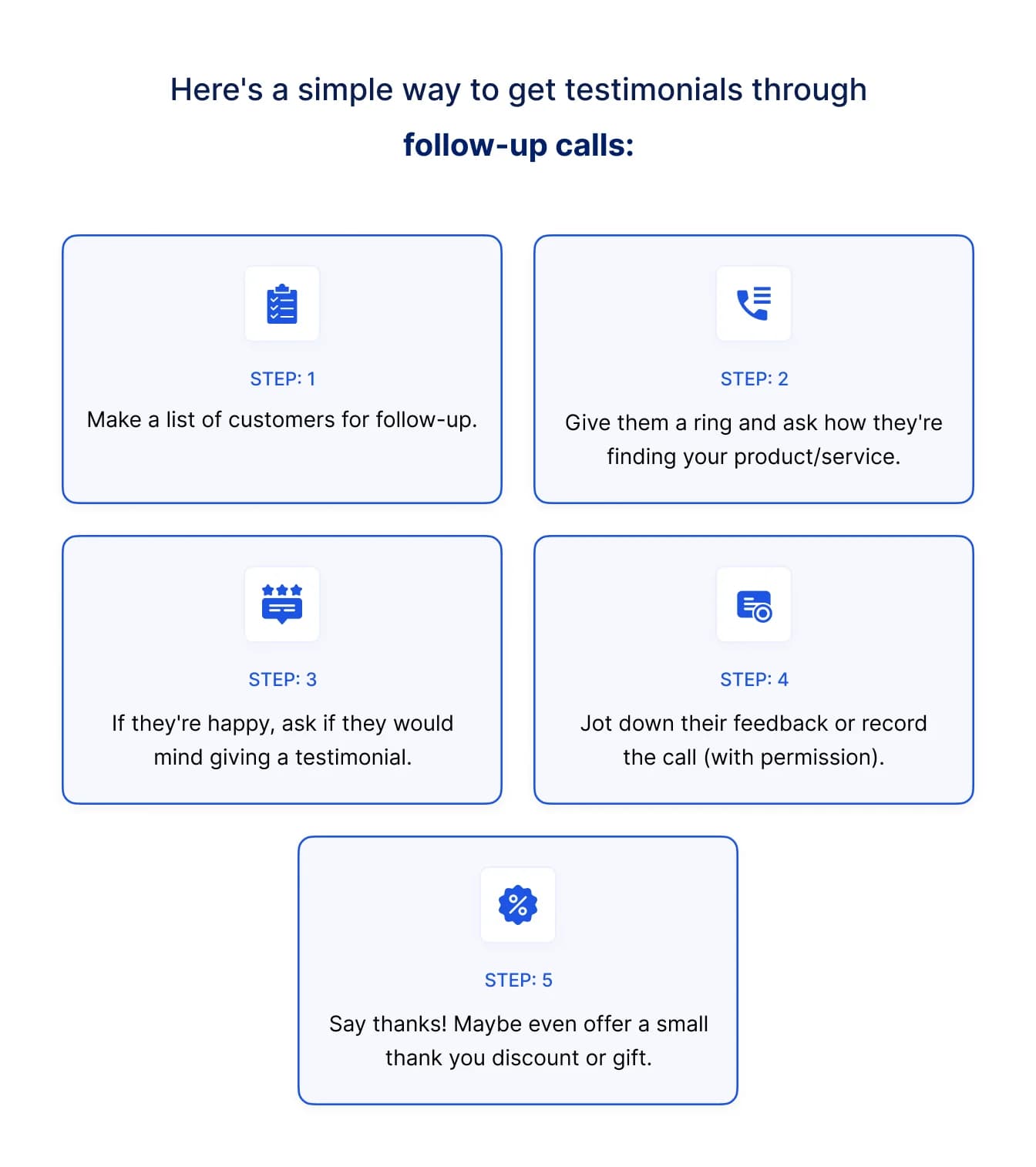 How to get testimonials through follow-up calls