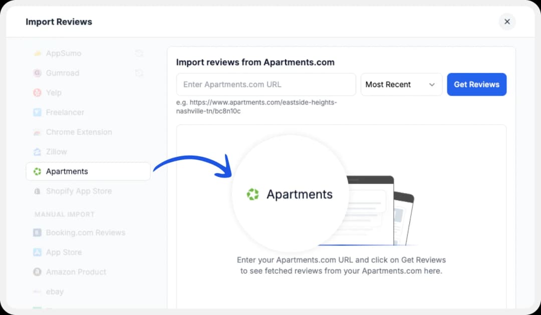 Platforms list to import reviews to Feedspace.