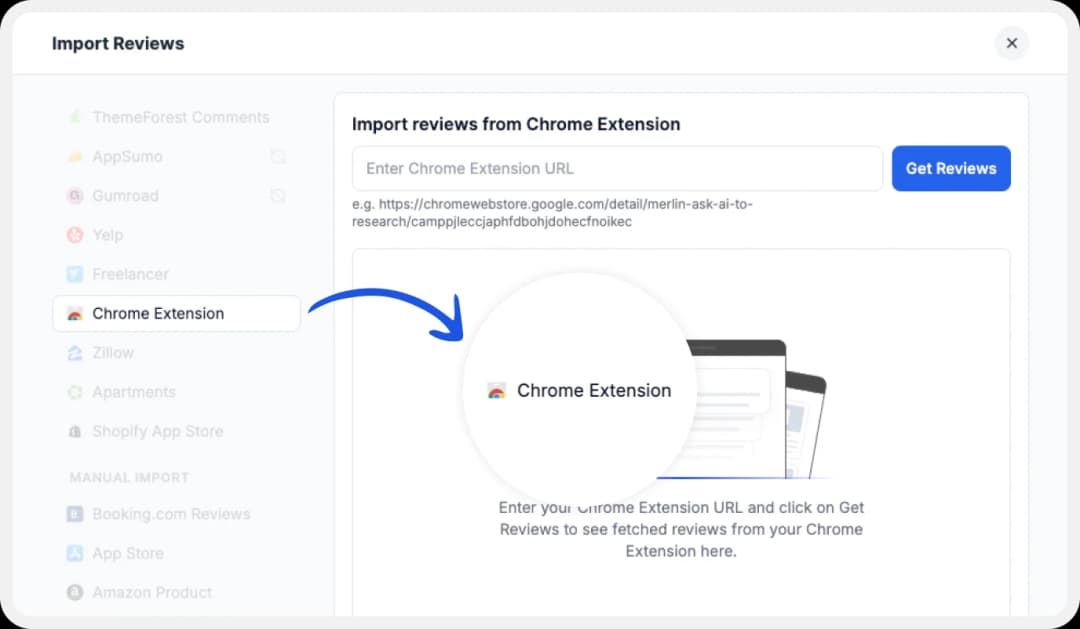 Platforms list to import reviews to Feedspace.