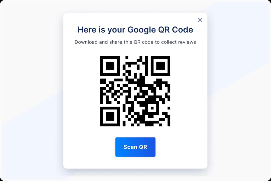 QR code for Google review to encourage customer feedback