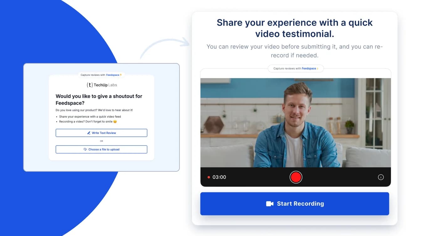 Video testimonials collection form