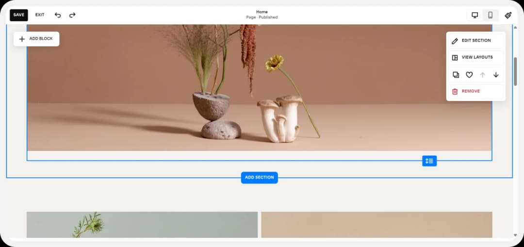Add button to Squarespace section or page