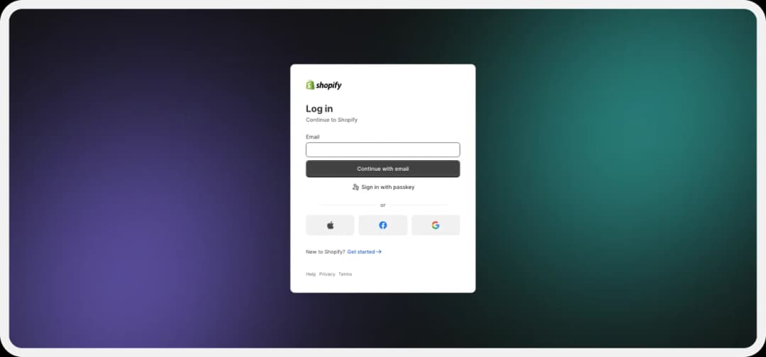 Logging in to the Shopify dashboard to add Google Reviews
