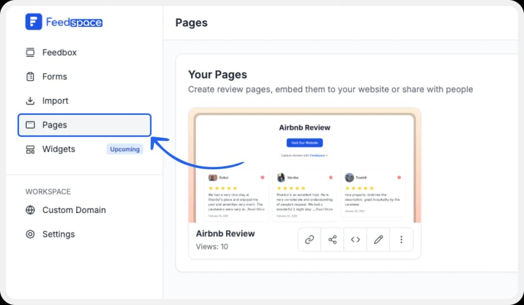 Overview of Wall of Love dashboard