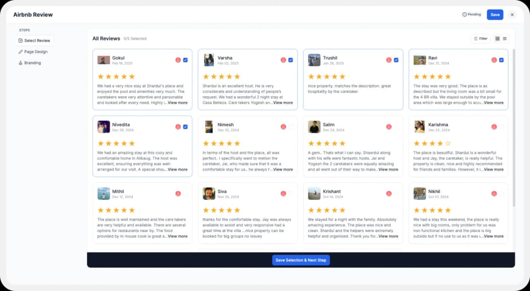 Adding Airbnb reviews to website using Wall of Love