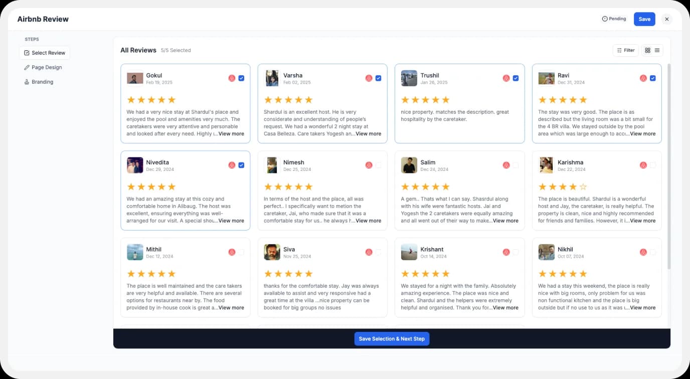 Adding Airbnb reviews to website using Wall of Love