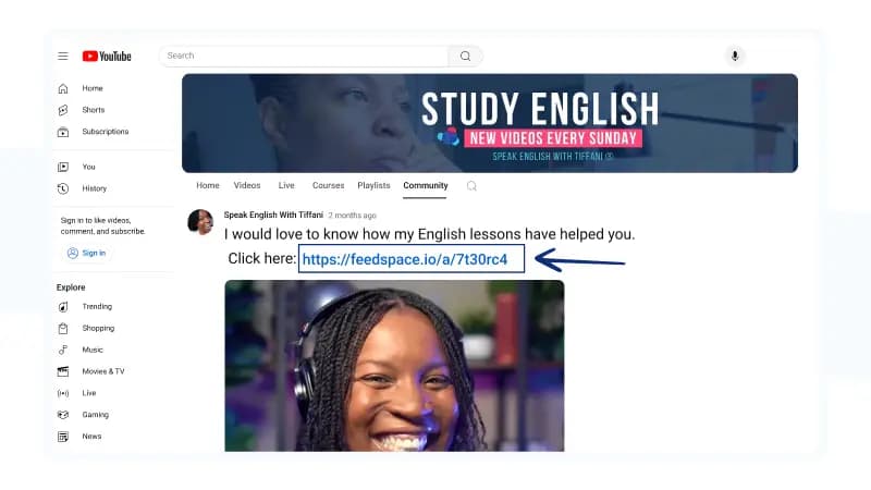 Ask questions to students on social media platforms