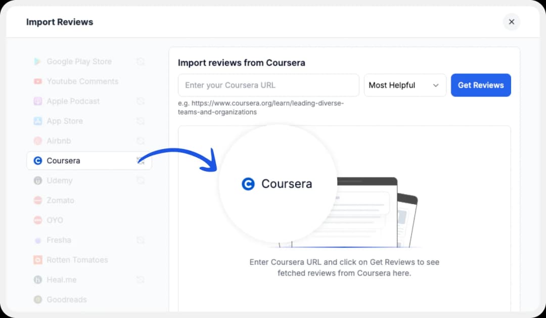 Supported platforms to import Reviews