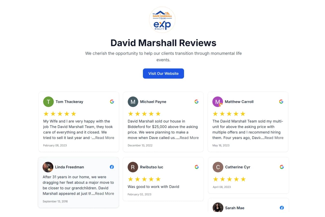 Customer testimonials wall of love