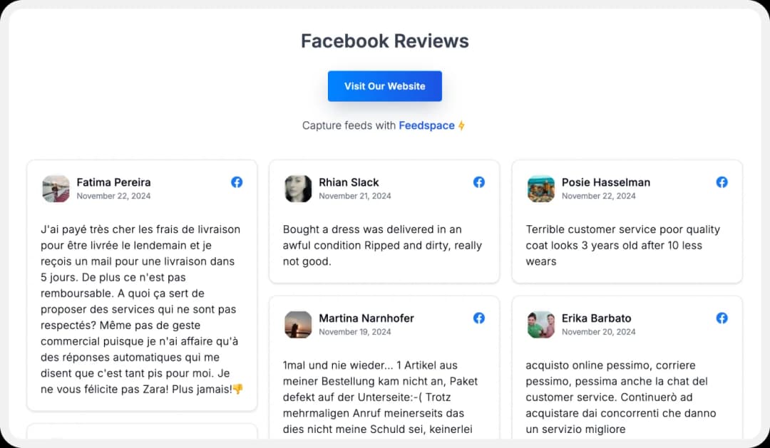 Create a Wall of Love using Facebook Review