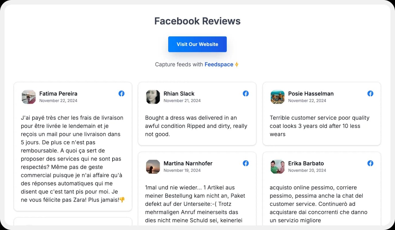 Create a Wall of Love using Facebook Review
