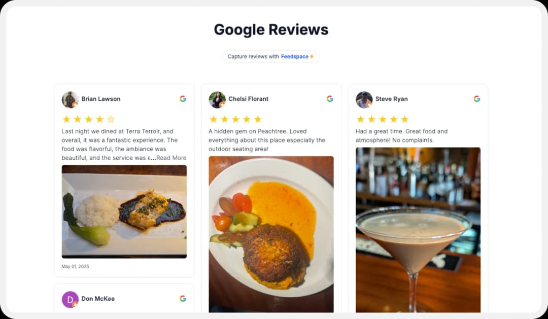 Building Google reviews Wall of Love