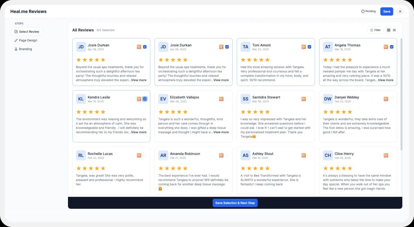Add Heal.me reviews to website with Wall of Love feature