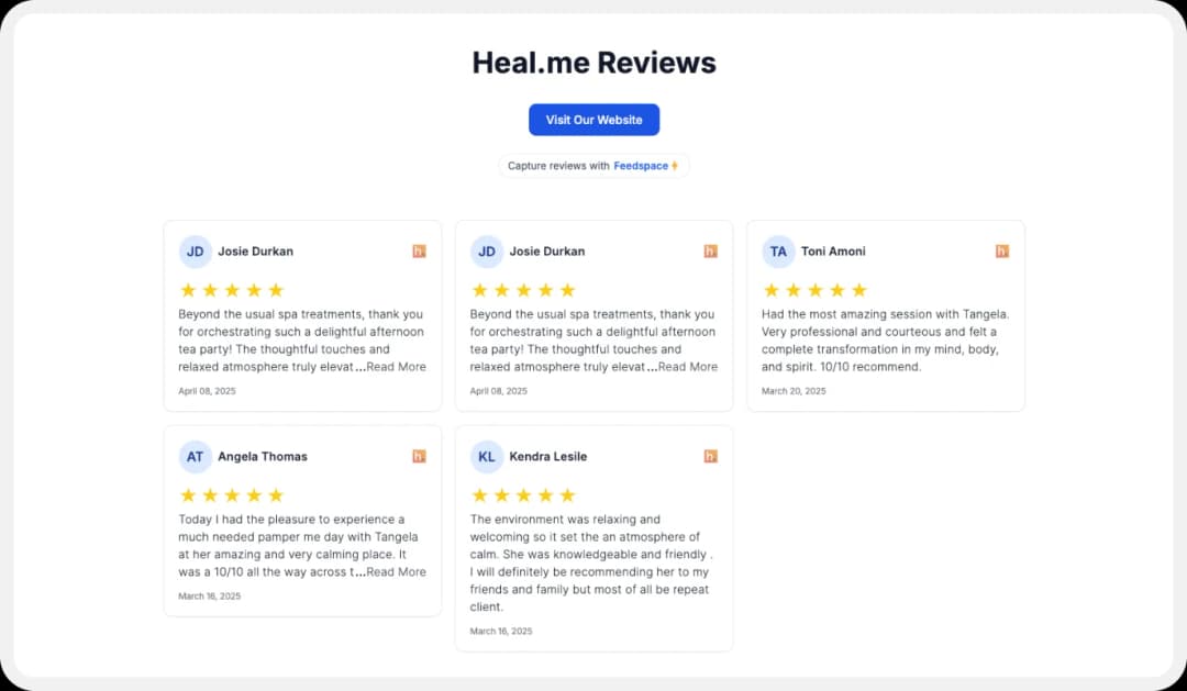 Building a Wall of Love with healme reviews.