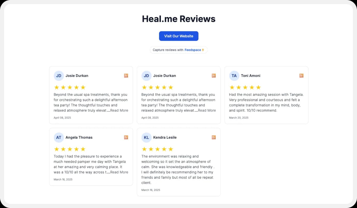 Building a Wall of Love with healme reviews.