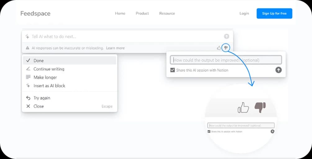 Collect in-app feedback