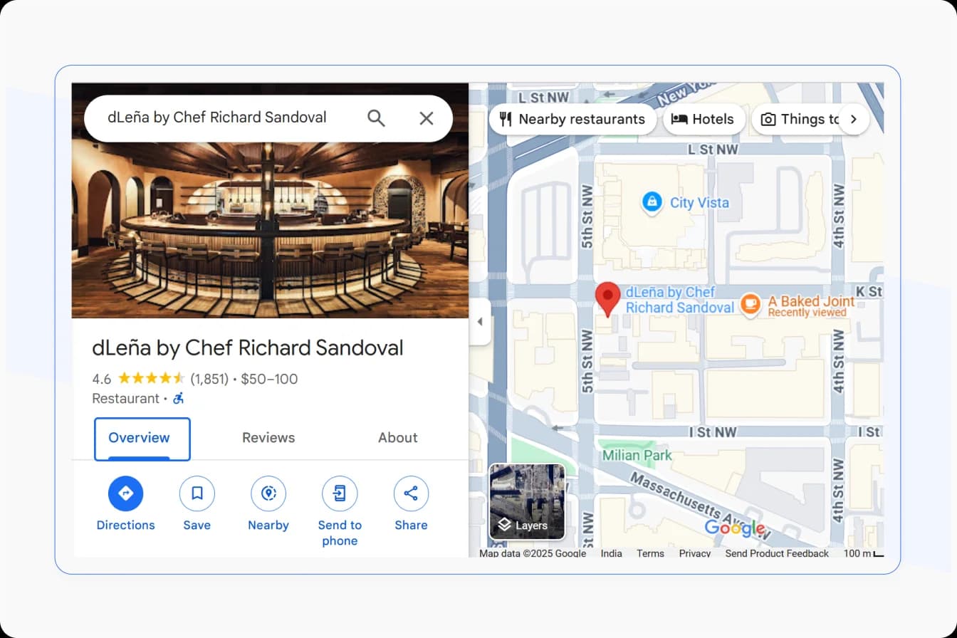 Overview section in a Google Business listing showing where to add a business description