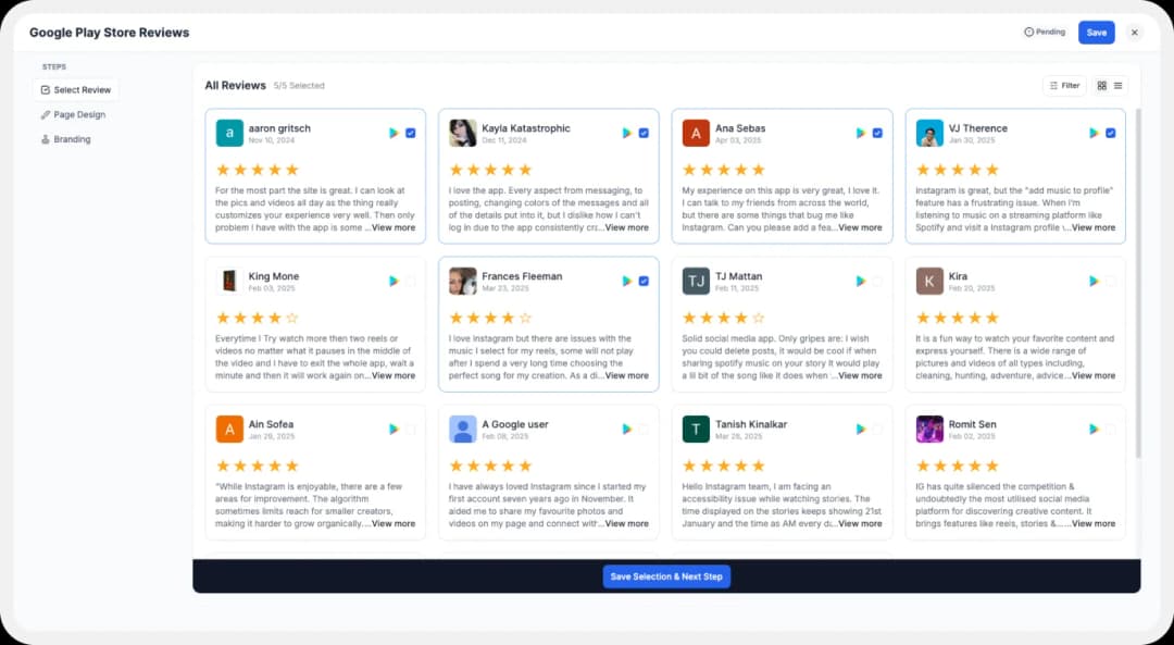 Adding Google play store reviews to website using Wall of Love