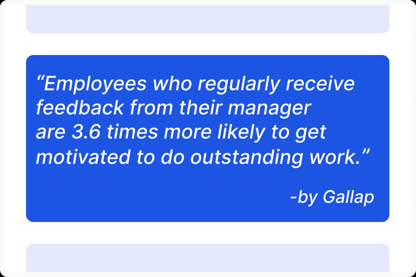Gallap's quote on how regular feedback matters to employee