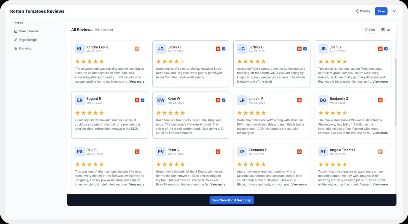 Embedding Rotten Tomatoes reviews to website using Wall of Love