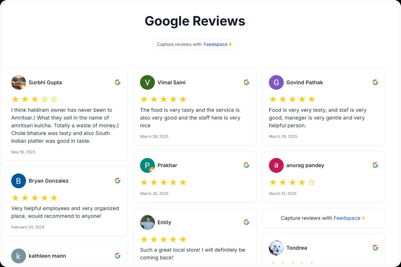 Add Google reviews to your website