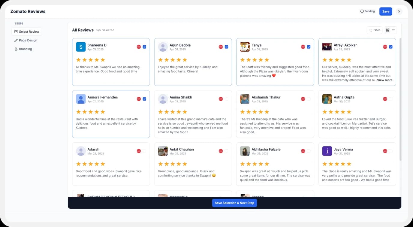 Adding Zomato reviews to website using Wall of Love
