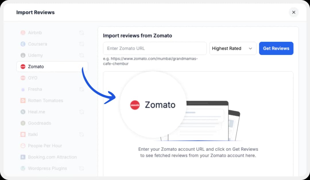 Available Platforms to import reviews to Feedspace
