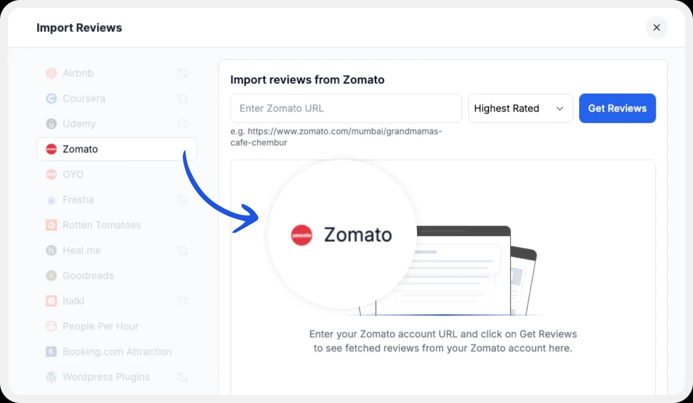 Available Platforms to import reviews to Feedspace