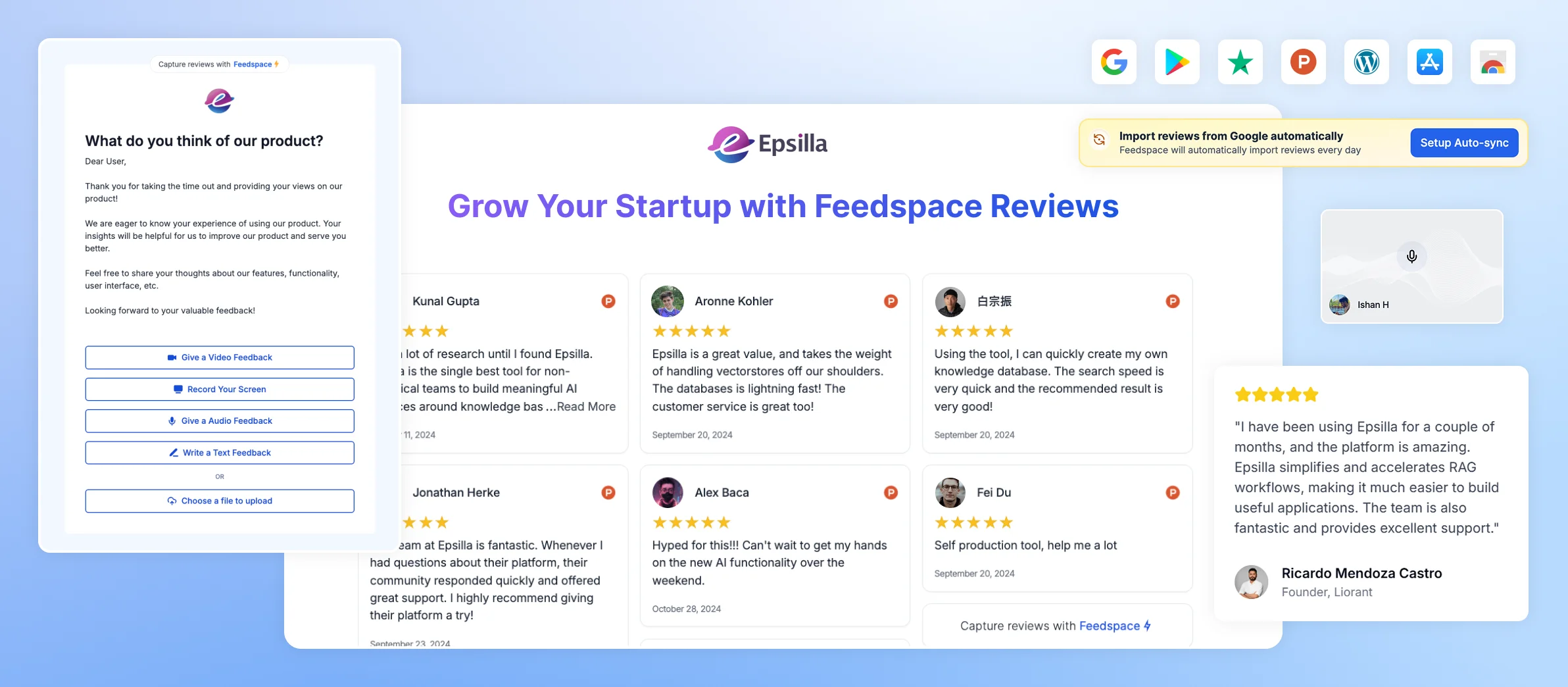 Feedspace for startup