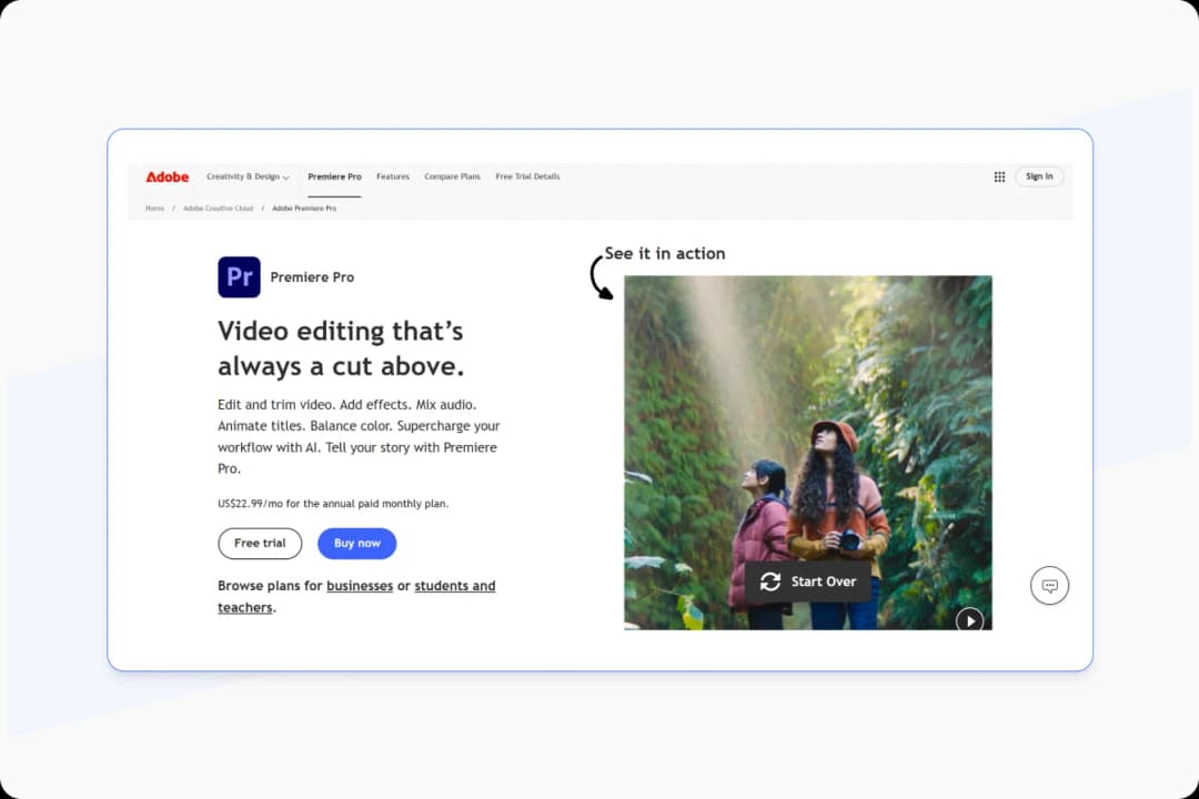 Adobe Premiere Pro editing workspace
