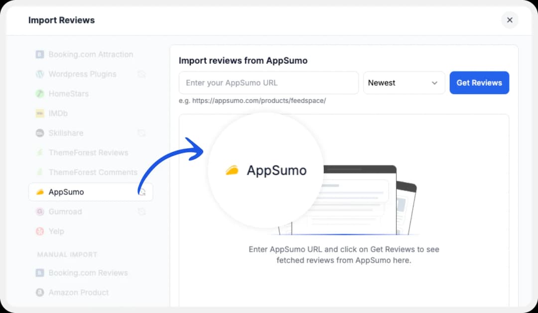 Supported platforms for review imports in Feedspace