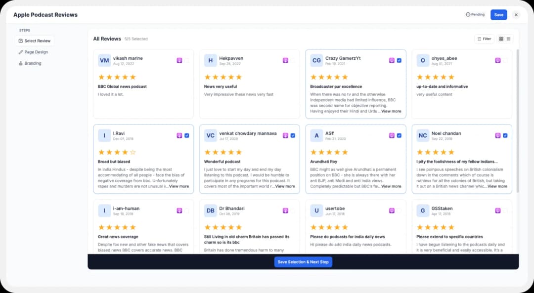 Adding Apple Podcasts reviews to website via Wall of Love