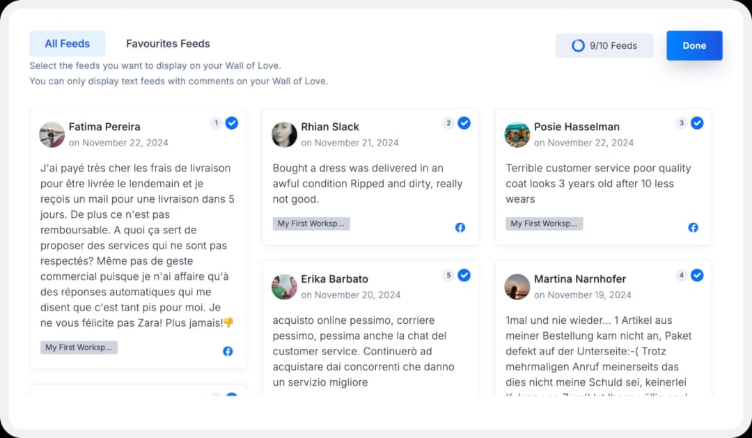 Add Facebook Reviews to website with Wall of Love.