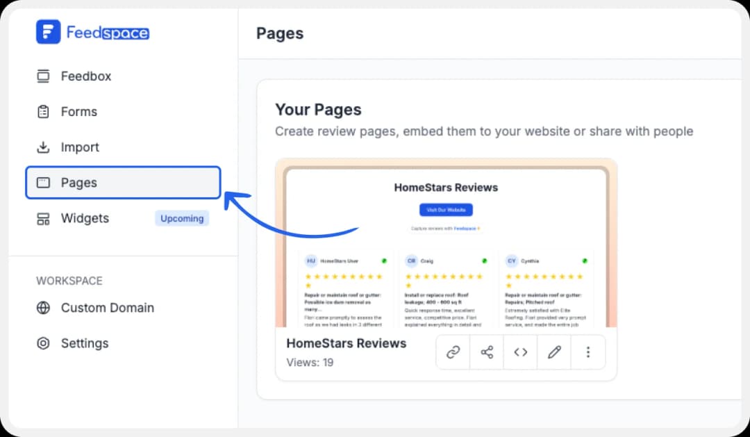 Head to the Pages Section