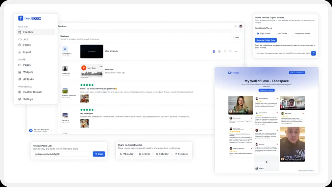 Collect video, text, and audio testimonials