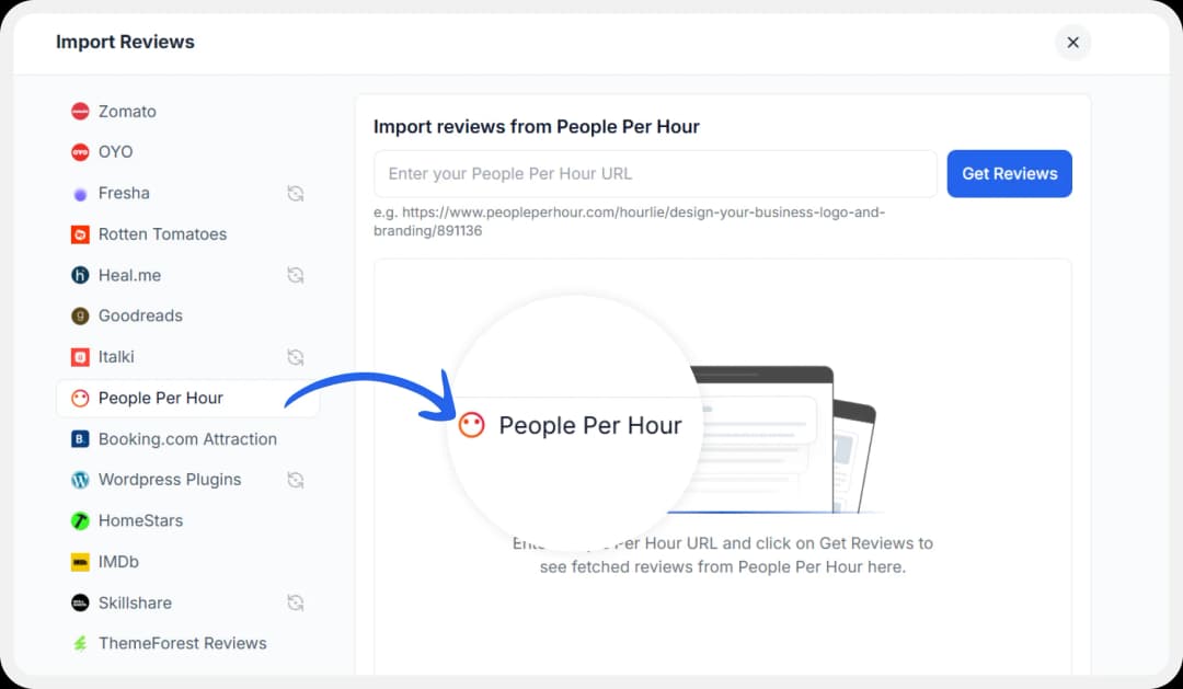 List of platforms available to import reviews to Feedspace.