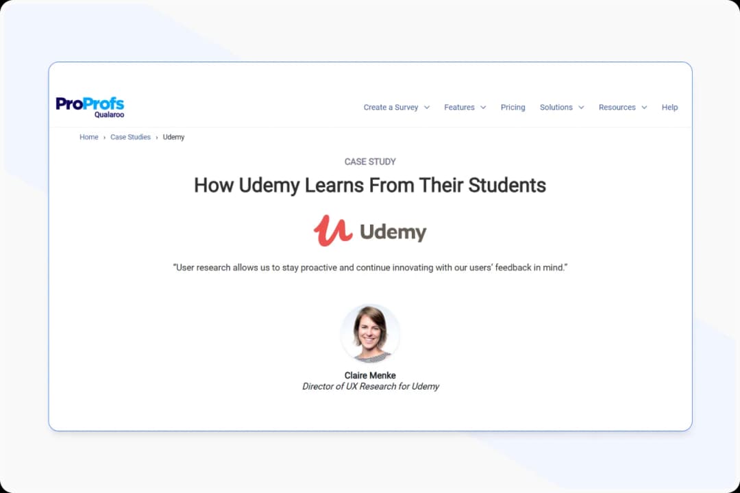 A case study with positive customer feedback as social proof