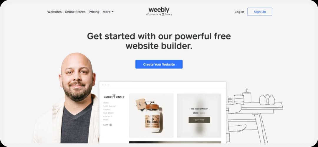 Logging into Weebly and opening the website dashboard