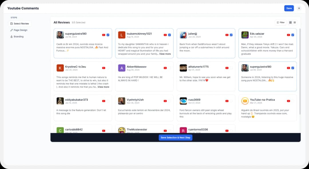 Adding YouTube Comments to website with Wall of Love.