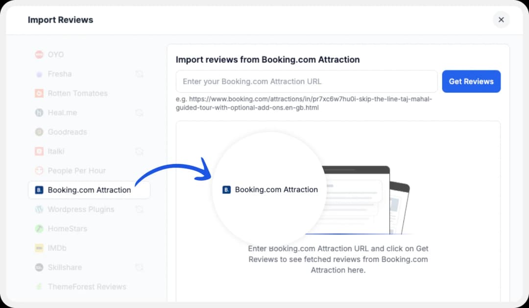 List of platforms available to import reviews to Feedspace.