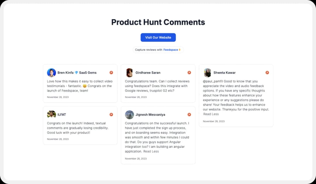 Building Wall of Love with Product Hunt Comments