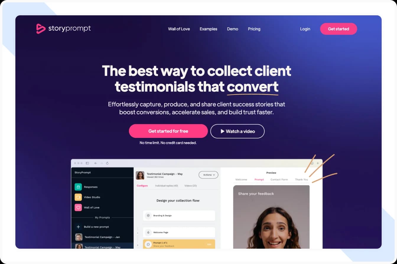 StoryPrompt Video Testimonial software