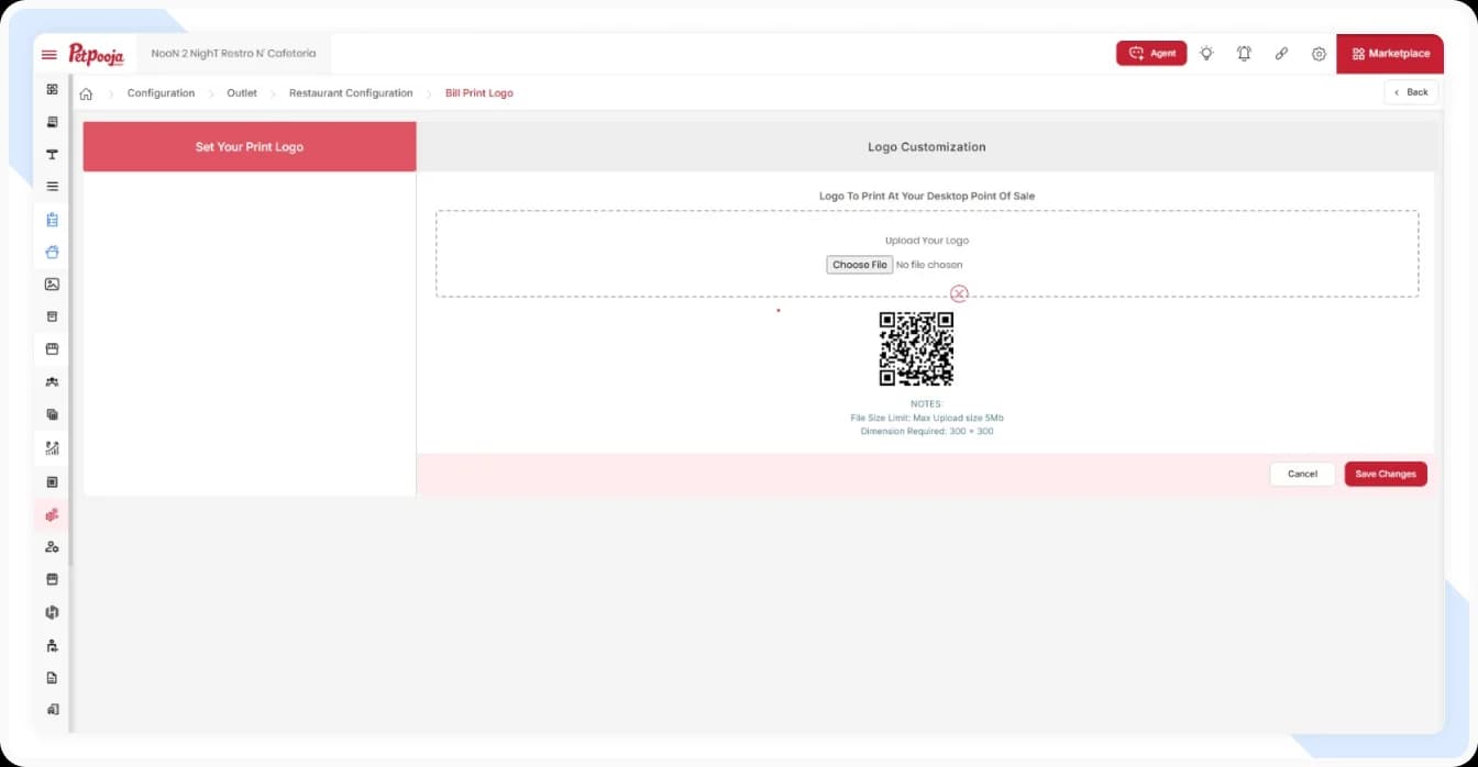 Upload the Feedspace QR Code to PetPuja