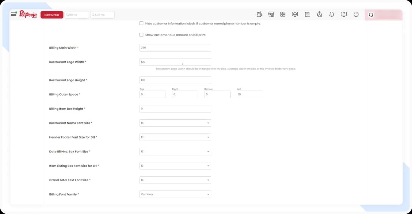 Find restaurant logo width and height for optimal display