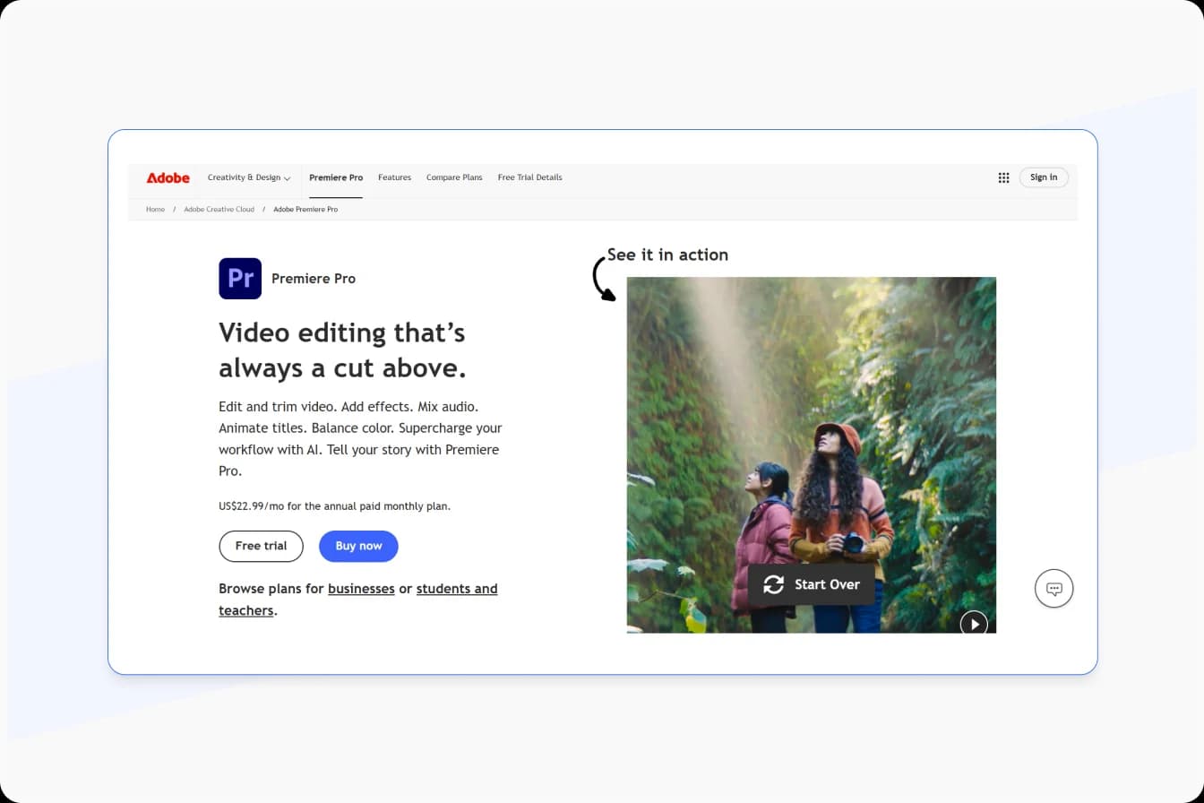Adobe Premiere Pro editing workspace